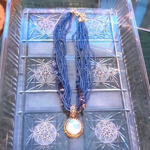 Beautiful blue beaded necklace